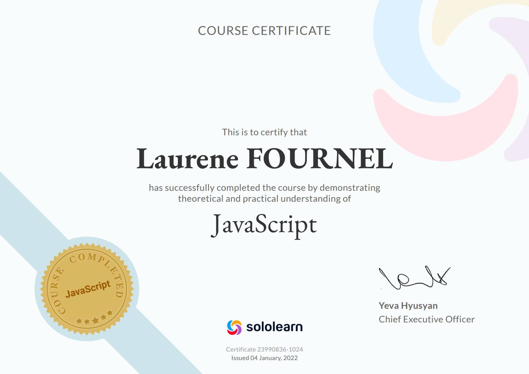 Certification JavaScript